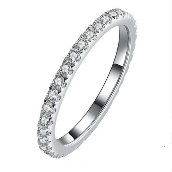 COPY - *18K White Gold Diamond Eternity Stackable Ring - Picture 7 of 9